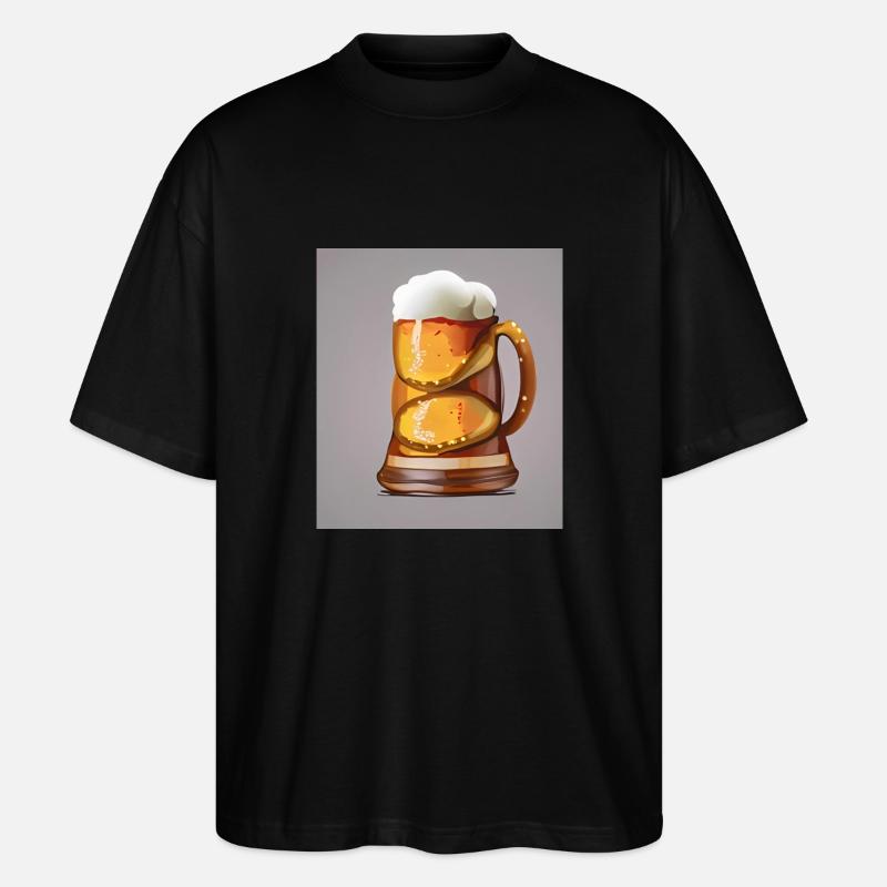 Brezelbier - Stanley/Stella Oversized Unisex Bio T-Shirt Blaster 2.0 - Schwarz