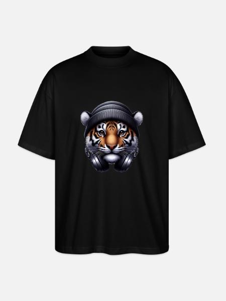 tiger - Stanley/Stella Oversized Unisex Organic T-shirt Blaster 2.0 - black