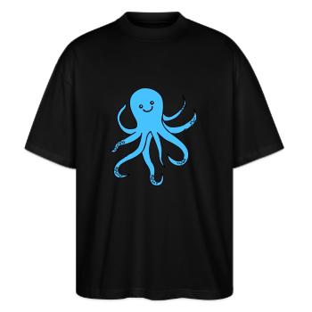 Pieuvre Pieuvre - T-shirt bio Blaster 2.0 coupe oversize Stanley/Stella Unisexe - noir - Devant - Alina (178cm) & Michal (187cm)