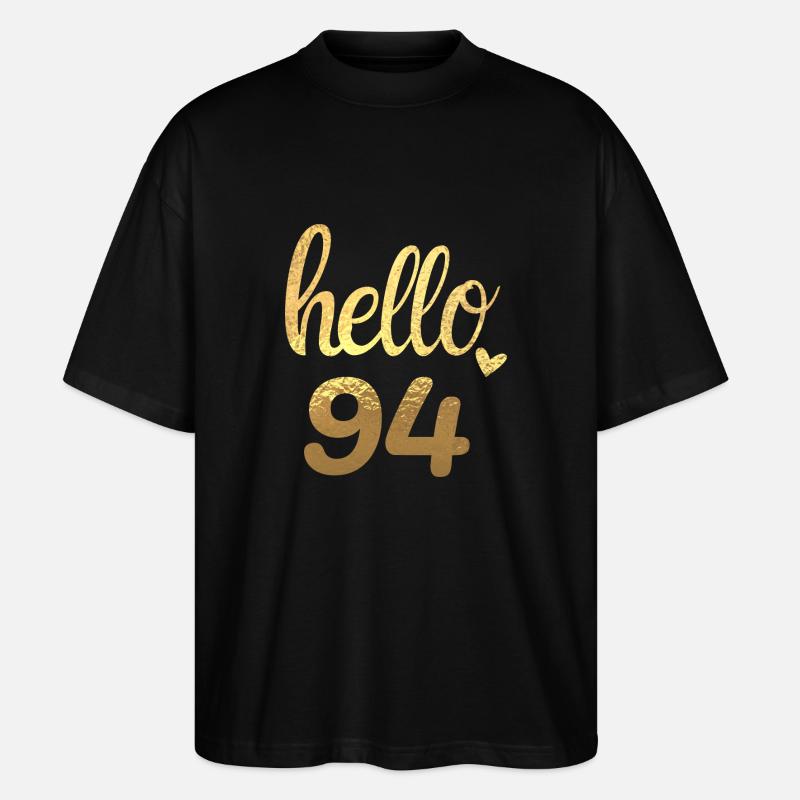Hello 94 doré - T-shirt bio Blaster 2.0 coupe oversize Stanley/Stella Unisexe - noir