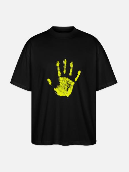 Håndaftryk, malede identitet, fingre og håndflade - Stanley/Stella Oversize Unisex Øko T-shirt Blaster 2.0 - sort