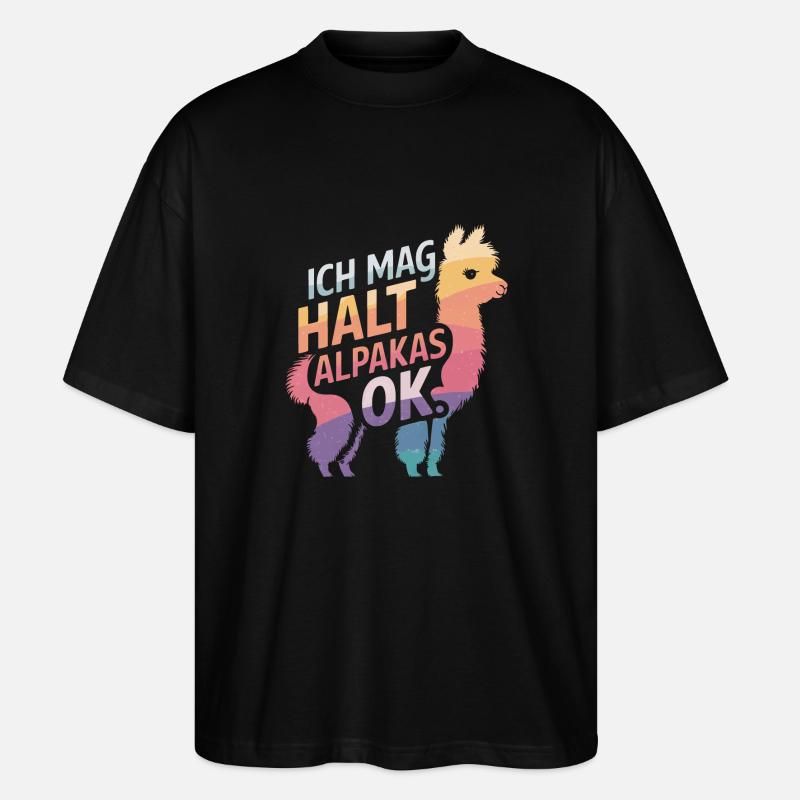 Alpaca llama alpacas animal - Stanley/Stella Oversized Unisex Organic T-shirt Blaster 2.0 - black