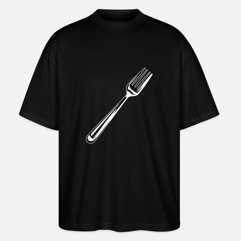 gabel besteck symbol - Stanley/Stella Oversized Unisex Bio T-Shirt Blaster 2.0 - Schwarz