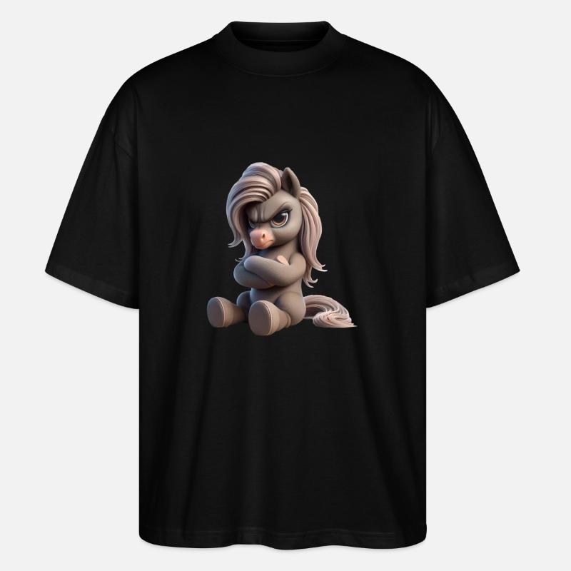 Pony grimmig 1 - Stanley/Stella Oversized Unisex Bio T-Shirt Blaster 2.0 - Schwarz