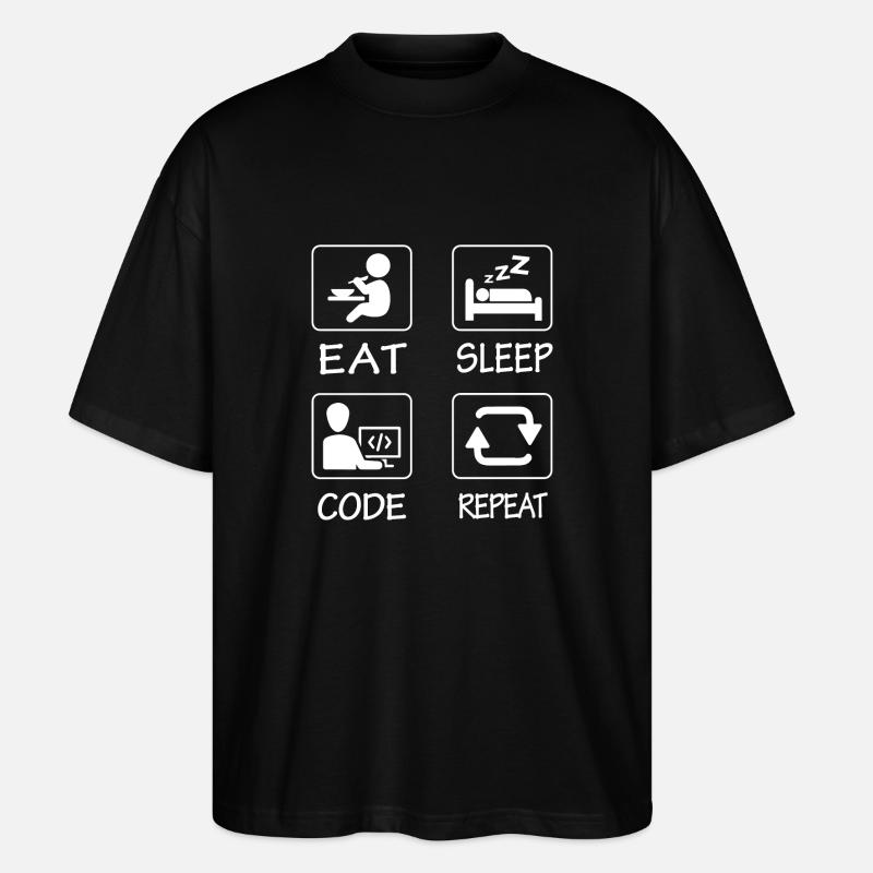 Eat Sleep Code Repeat - T-shirt bio Blaster 2.0 coupe oversize Stanley/Stella Unisexe - noir