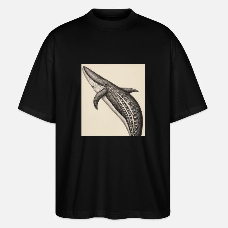 Anatomie der Wale - Stanley/Stella Oversized Unisex Bio T-Shirt Blaster 2.0 - Schwarz