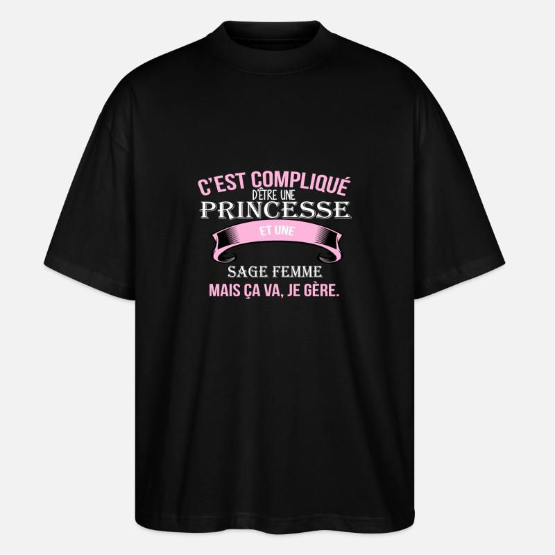 Hebamme - Stanley/Stella Oversized Unisex Bio T-Shirt Blaster 2.0 - Schwarz