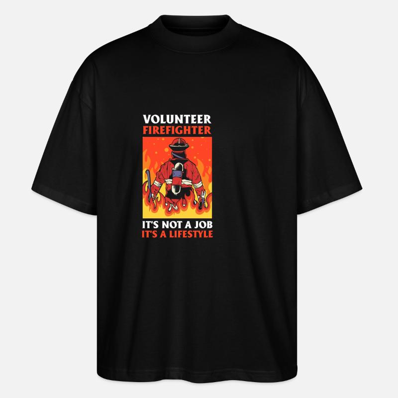 Freiwilliger Feuerwehrmann Feuerwehr - Stanley/Stella Oversized Unisex Bio T-Shirt Blaster 2.0 - Schwarz