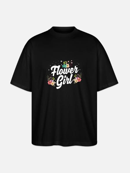 FLOWER GIRL - Stanley/Stella Oversized Unisex Organic T-shirt Blaster 2.0 - black