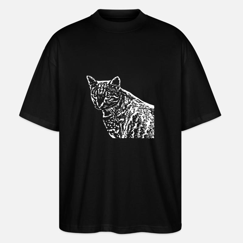 Cat White White Cats - Stanley/Stella Oversized Unisex Organic T-shirt Blaster 2.0 - black