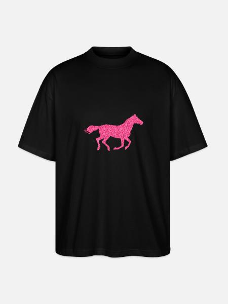 Glitzer Pferd - Stanley/Stella Oversized Unisex Bio T-Shirt Blaster 2.0 - Schwarz