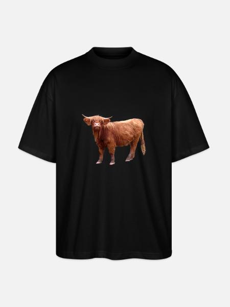 Scottish Highland cattle - Stanley/Stella Oversized Unisex Organic T-shirt Blaster 2.0 - black