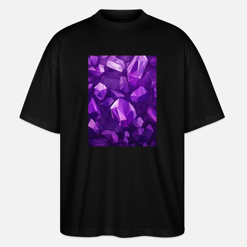 Amethyst Stein Muster - Stanley/Stella Oversized Unisex Bio T-Shirt Blaster 2.0 - Schwarz