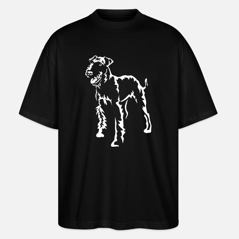 Airedale Terrier « Black Edition » - T-shirt bio Blaster 2.0 coupe oversize Stanley/Stella Unisexe - noir