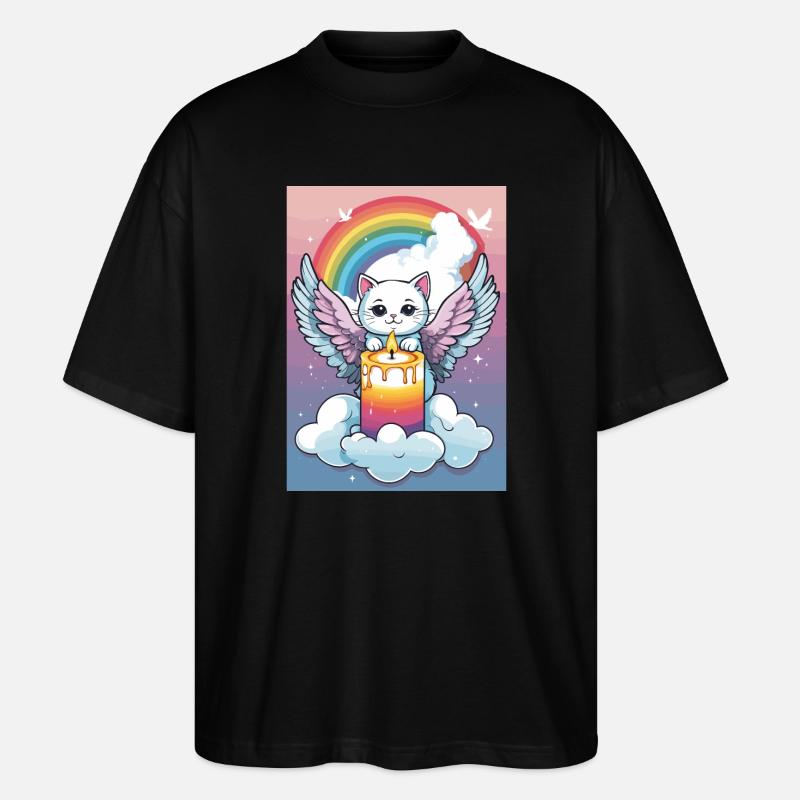 Süßer Katzen Engel - Stanley/Stella Oversized Unisex Bio T-Shirt Blaster 2.0 - Schwarz