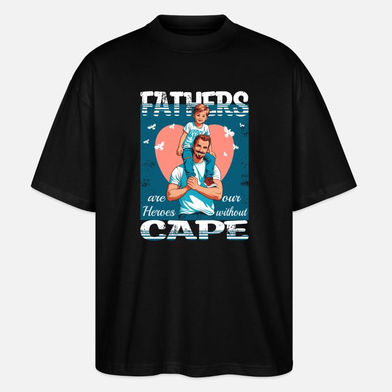 Väter sind Helden - Stanley/Stella Oversized Unisex Bio T-Shirt Blaster 2.0 - Schwarz