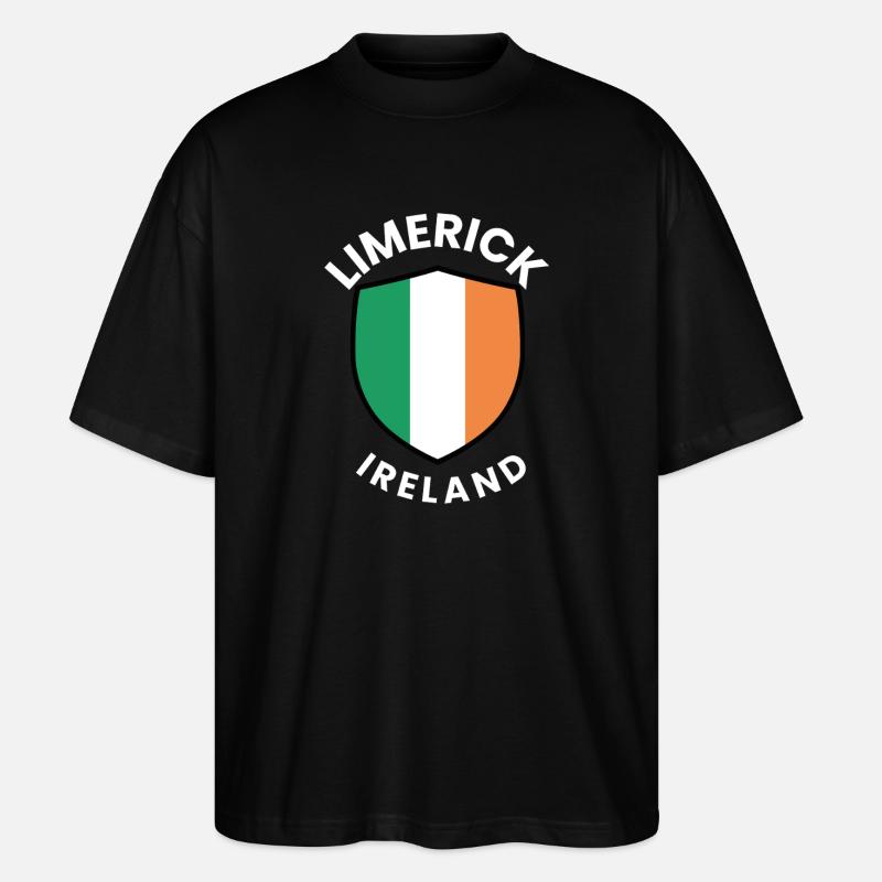 Drapeau irlandais de Limerick - T-shirt bio Blaster 2.0 coupe oversize Stanley/Stella Unisexe - noir