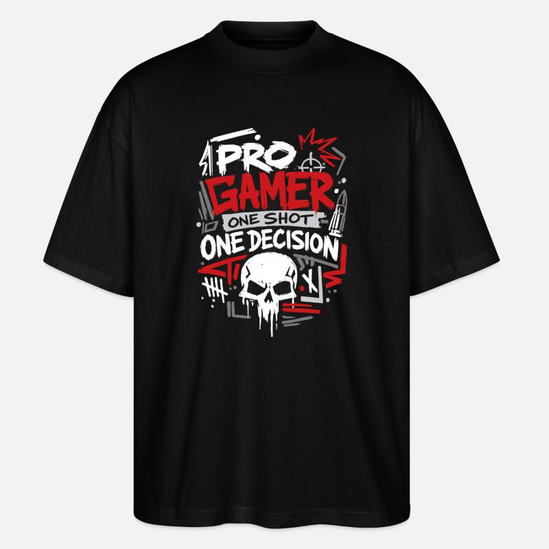 Aim Focus Destroy Gamer - Stanley/Stella Oversized Unisex Bio T-Shirt Blaster 2.0 - Schwarz