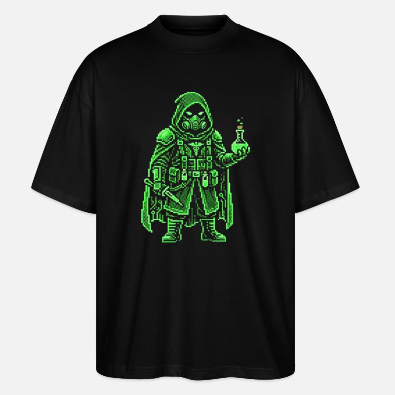 Punk Apothécary Pixel Art Hacker rétro - T-shirt bio Blaster 2.0 coupe oversize Stanley/Stella Unisexe - noir