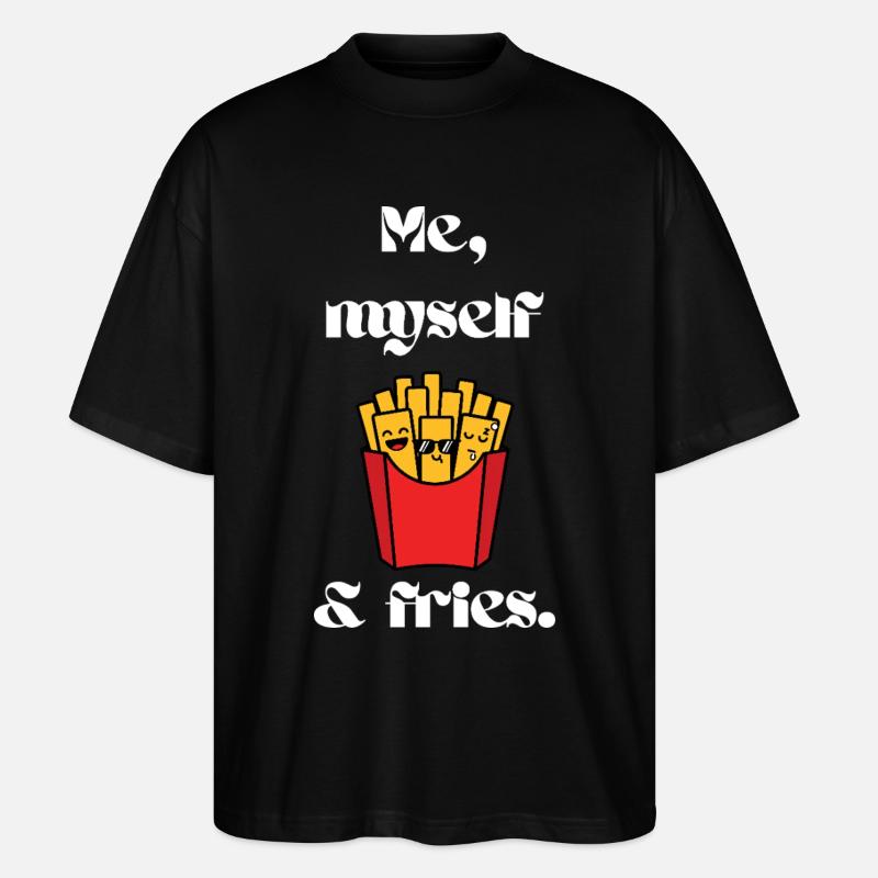 Pommes Spruch - Stanley/Stella Oversized Unisex Bio T-Shirt Blaster 2.0 - Schwarz
