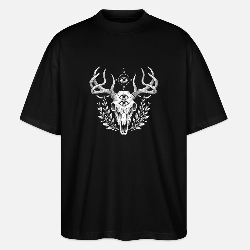 Esoteric Deer - Stanley/Stella Oversized Unisex Organic T-shirt Blaster 2.0 - black