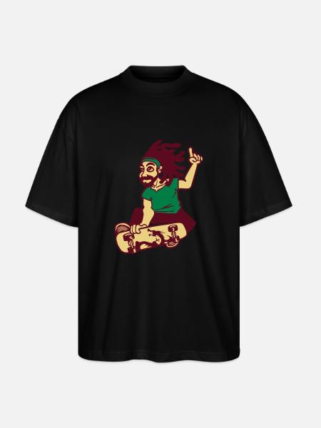 skateboard - T-shirt bio Blaster 2.0 coupe oversize Stanley/Stella Unisexe - noir