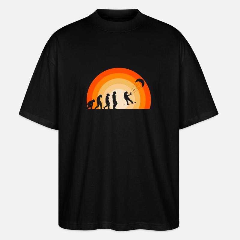 Fun Snowkiting Evolution Design - Stanley/Stella Oversized Unisex Organic T-shirt Blaster 2.0 - black