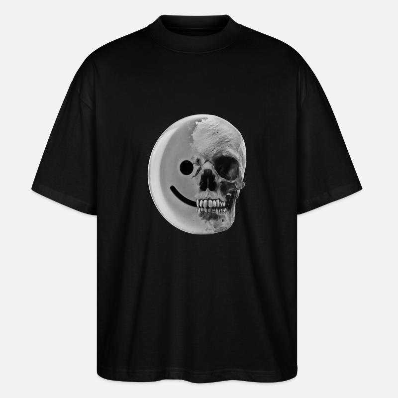 smiley coal - Stanley/Stella Oversized Unisex Organic T-shirt Blaster 2.0 - black