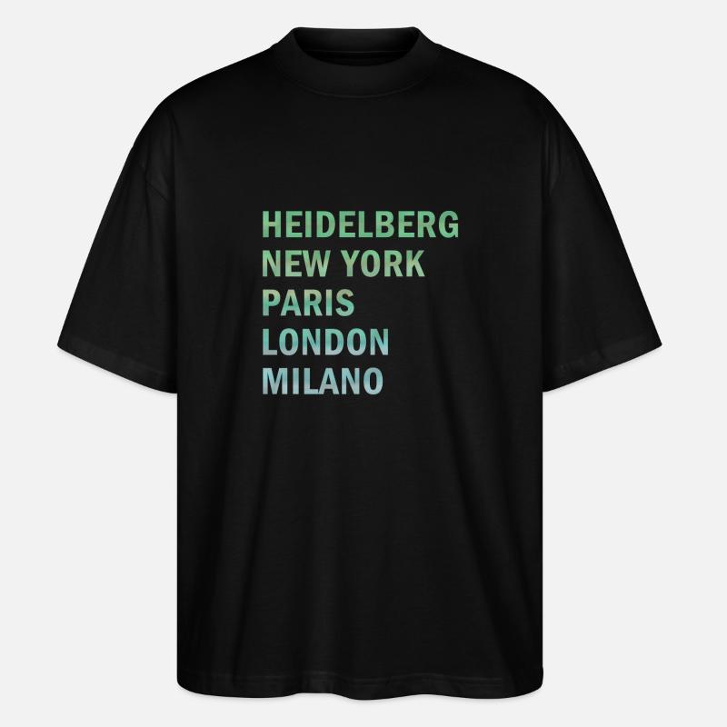 Metropole Heidelberg - Stanley/Stella Oversized Unisex Bio T-Shirt Blaster 2.0 - Schwarz