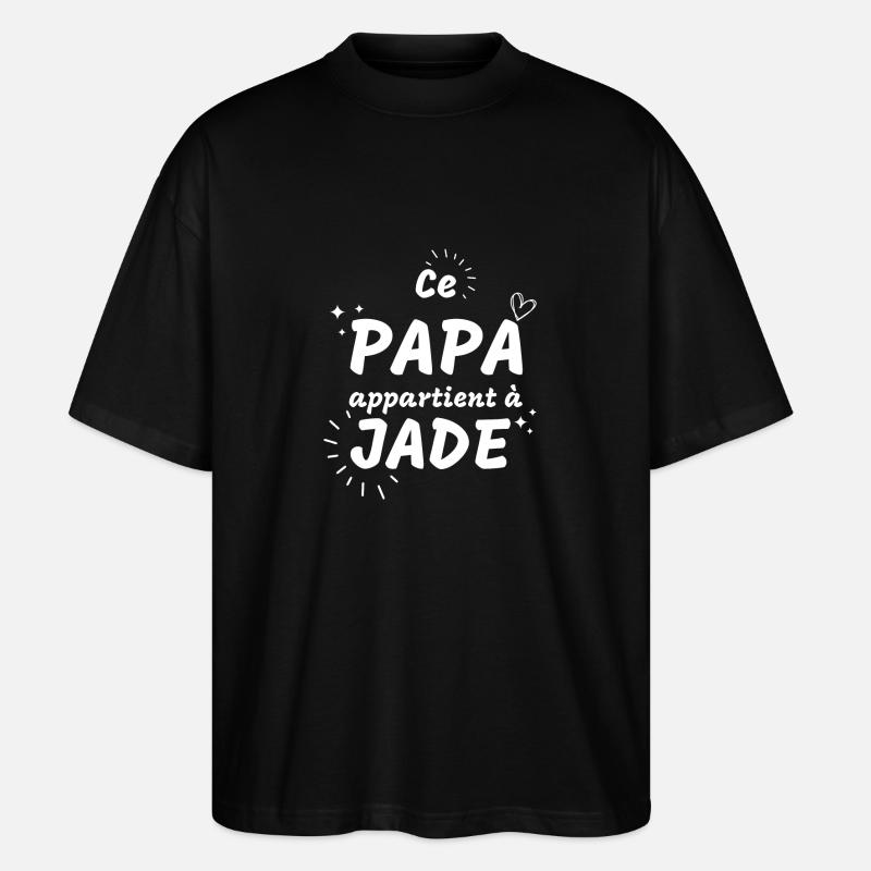 Papa et Jade - T-shirt bio Blaster 2.0 coupe oversize Stanley/Stella Unisexe - noir
