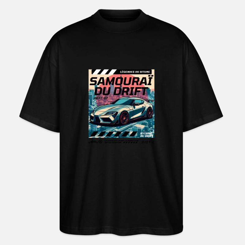Samourai Drift - T-shirt bio Blaster 2.0 coupe oversize Stanley/Stella Unisexe - noir