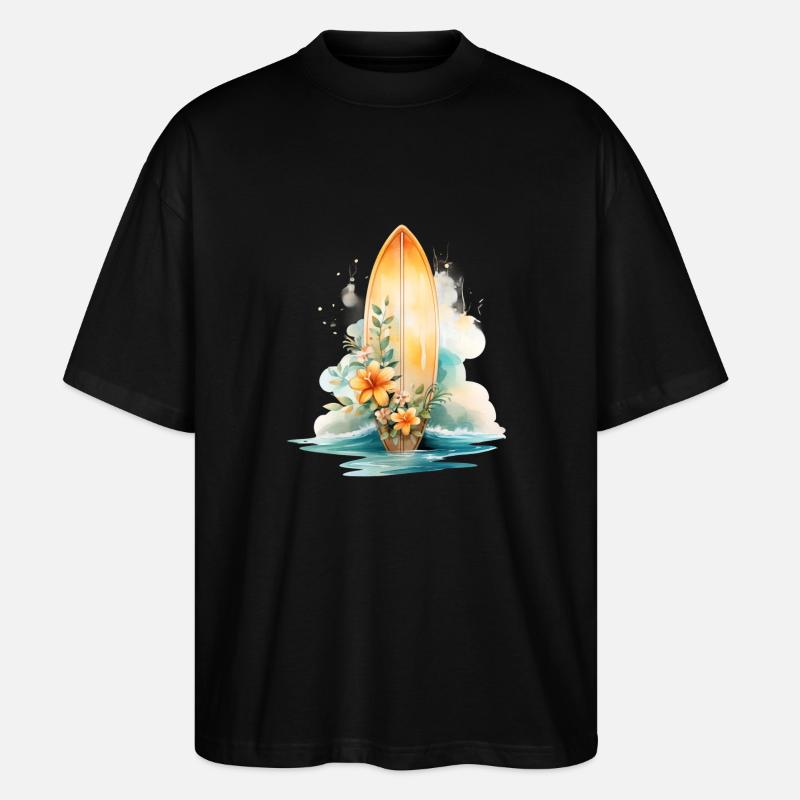 SURFBRETT IN BLÜTE - Stanley/Stella Oversized Unisex Bio T-Shirt Blaster 2.0 - Schwarz