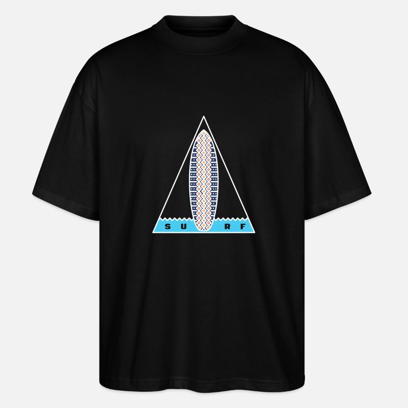 Surf Triangle (white outline) - Stanley/Stella Oversized Unisex Organic T-shirt Blaster 2.0 - black