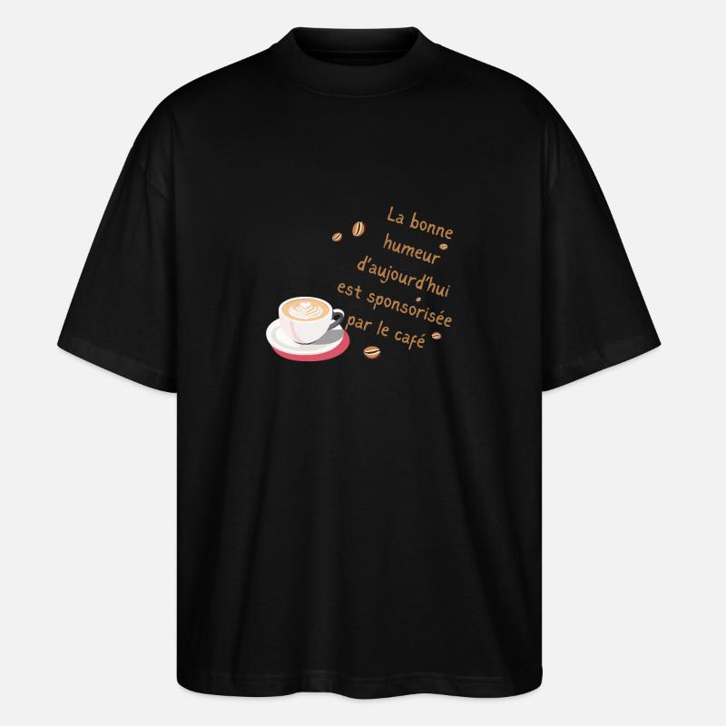 Lachen Kaffee garantiert - Stanley/Stella Oversized Unisex Bio T-Shirt Blaster 2.0 - Schwarz