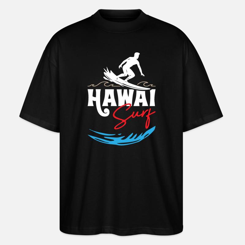 Hawaï Surf - T-shirt bio Blaster 2.0 coupe oversize Stanley/Stella Unisexe - noir