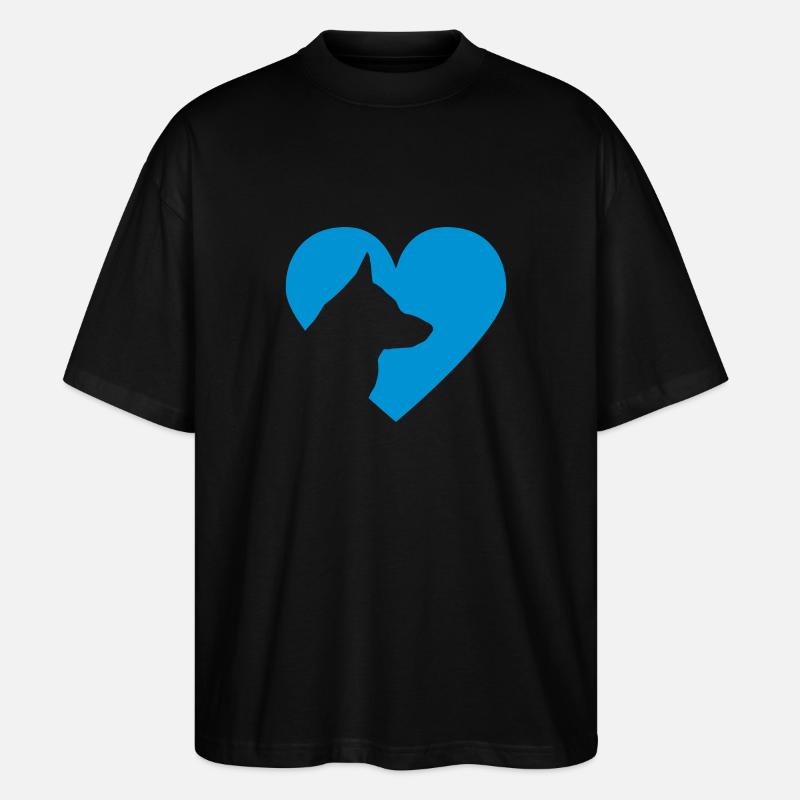 Herz mit Schäferhund Vector - Stanley/Stella Oversized Unisex Bio T-Shirt Blaster 2.0 - Schwarz