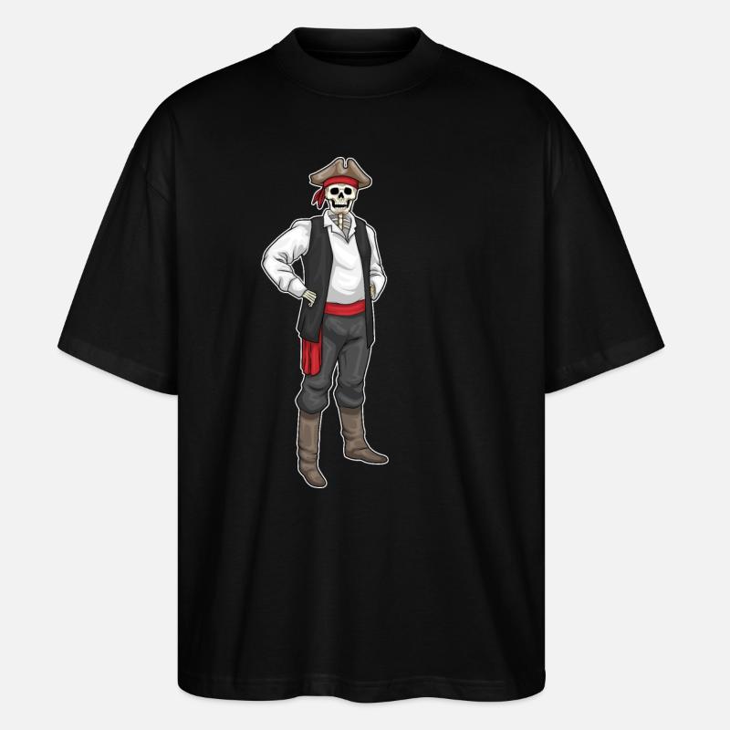 Squelette Halloween Pirate - T-shirt bio Blaster 2.0 coupe oversize Stanley/Stella Unisexe - noir