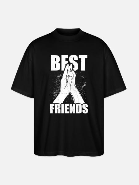 Hand + Dog Paw - Best Friends - Dog Fan - Stanley/Stella Oversized Unisex Organic T-shirt Blaster 2.0 - black