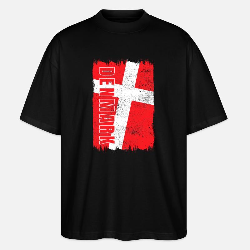 Dänemark Flagge - Stanley/Stella Oversized Unisex Bio T-Shirt Blaster 2.0 - Schwarz