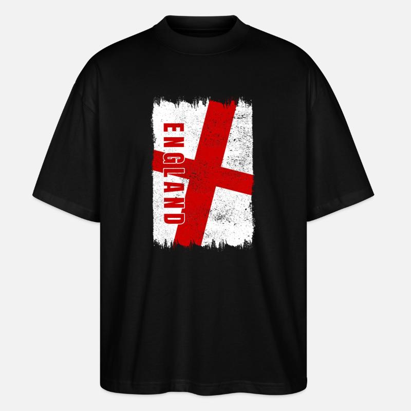 England Flagge - Stanley/Stella Oversized Unisex Bio T-Shirt Blaster 2.0 - Schwarz
