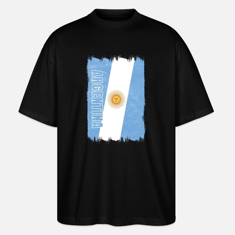 Argentinien Flagge - Stanley/Stella Oversized Unisex Bio T-Shirt Blaster 2.0 - Schwarz