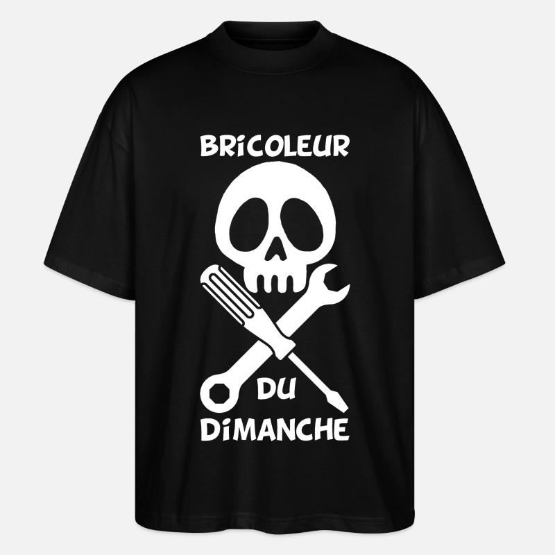 Bricoleur du dimanche (blanc) - T-shirt bio Blaster 2.0 coupe oversize Stanley/Stella Unisexe - noir