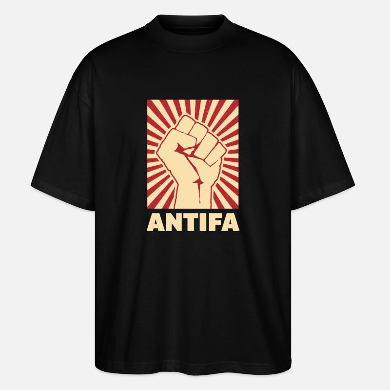 Antifa - T-shirt bio Blaster 2.0 coupe oversize Stanley/Stella Unisexe - noir