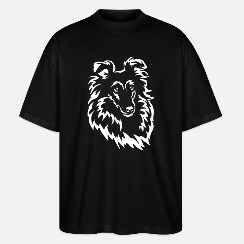 Sheltie Head « Black Edition » - T-shirt bio Blaster 2.0 coupe oversize Stanley/Stella Unisexe - noir