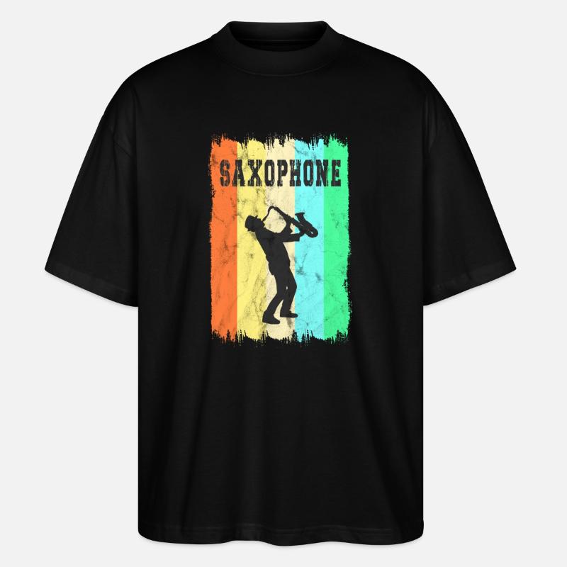 Saxophone Design - Stanley/Stella Oversized Unisex Bio T-Shirt Blaster 2.0 - Schwarz