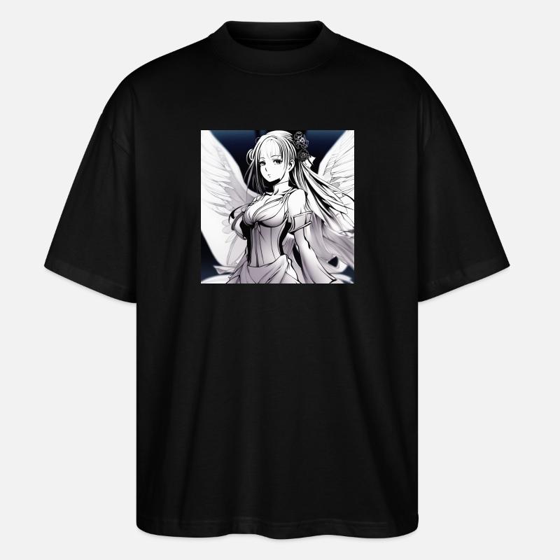 Engelfigur im Noir-Kontrast - Stanley/Stella Oversized Unisex Bio T-Shirt Blaster 2.0 - Schwarz