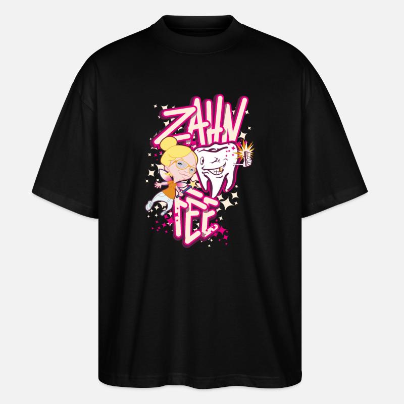 Zahnheldin Comiczauber - Stanley/Stella Oversized Unisex Bio T-Shirt Blaster 2.0 - Schwarz