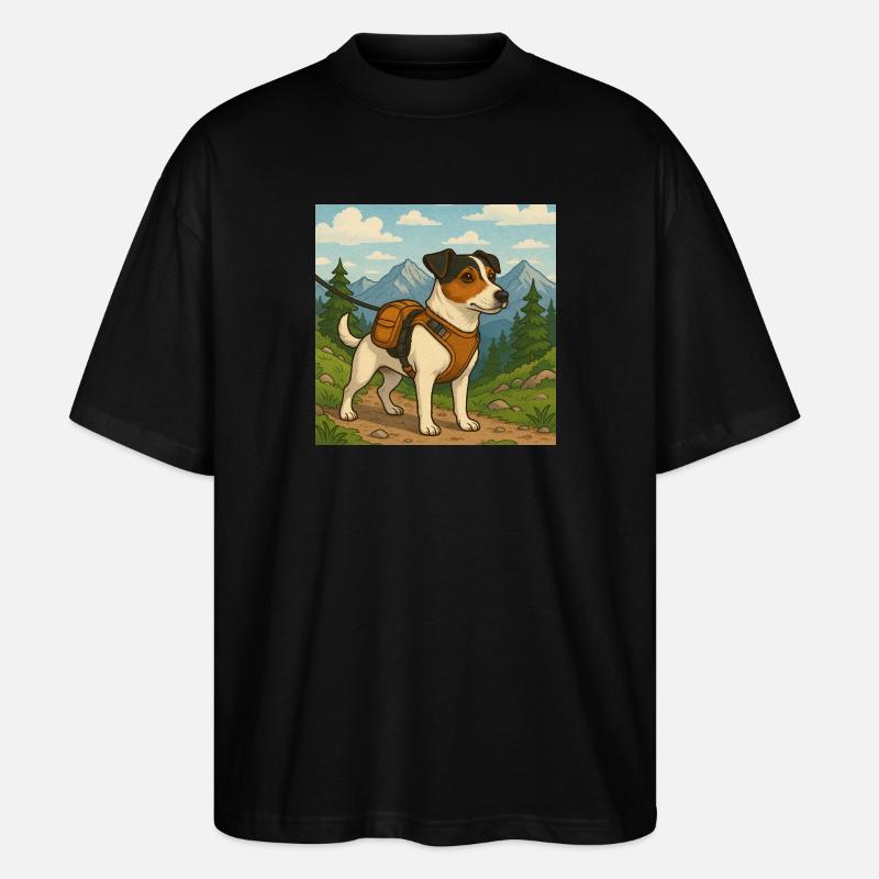 Jack Russel Wanderer - Stanley/Stella Oversized Unisex Bio T-Shirt Blaster 2.0 - Schwarz
