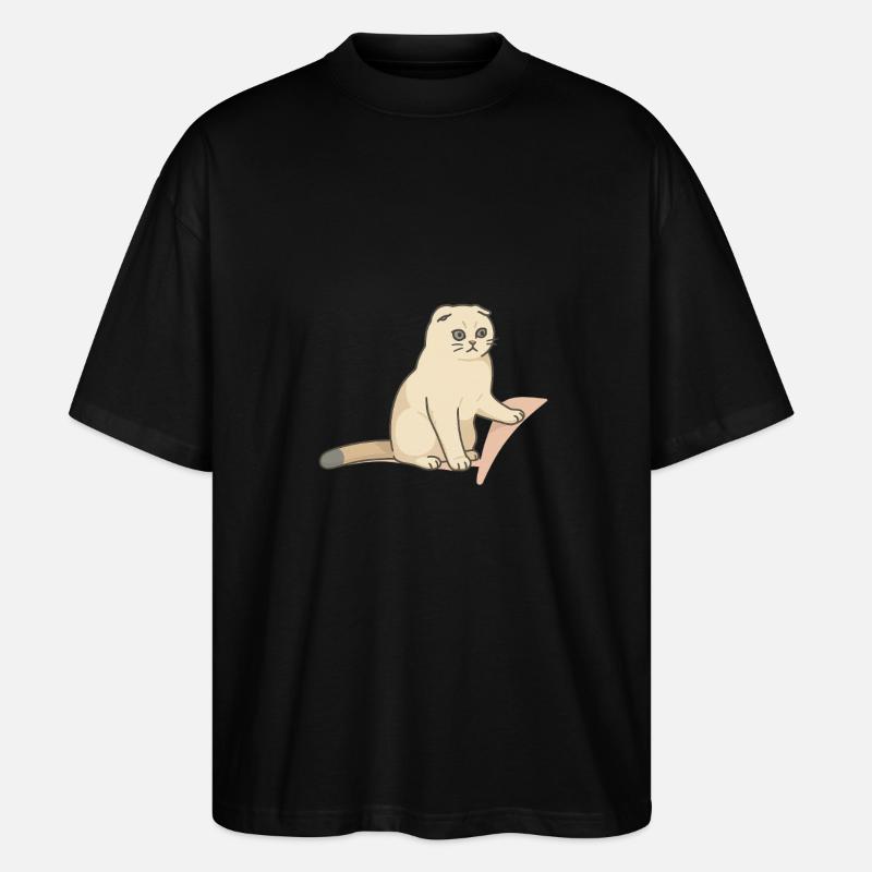 Chat mignon avec une expression mélancolique - T-shirt bio Blaster 2.0 coupe oversize Stanley/Stella Unisexe - noir