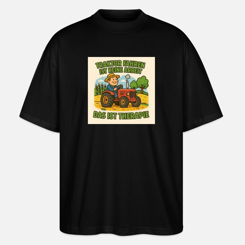 Traktor Therapie Cartoon - Stanley/Stella Oversized Unisex Bio T-Shirt Blaster 2.0 - Schwarz